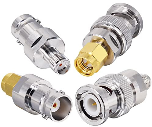 YILIANDUO SMA to BNC RF Adapter Connector Kits for SDR, Ham Radio, Baofeng UV-5R, UV-82, V-5r5 Two Way Radios, CCTV Camera Scanner (4 Piece Set, Upgraded)