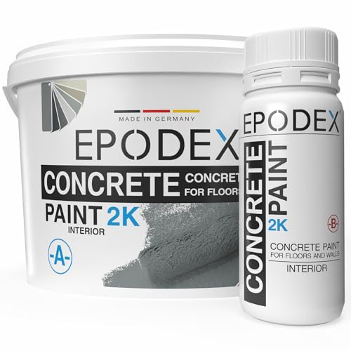 EPODEX 2K Concrete Paint, Heavy Duty Floor Paint, 12kg - Midnight | Concrete Paint, waterproof, Basement, Garage, Workshop, Indoor - 30m² for 2 coats