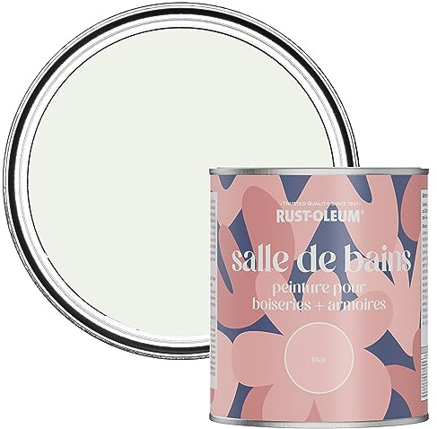 Rust-Oleum Off White Moisture Resistant Bathroom Wood and Cabinet Paint in Matt Finish - STEAMED MILK 750ML