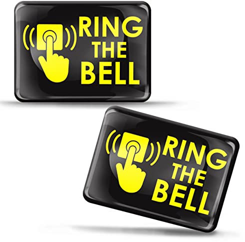 SkinoEu 2 x 3D Gel Sign Notification Symbol Ring The Bell Stickers Yellow Marking for Doorbell Gate Door KS 61