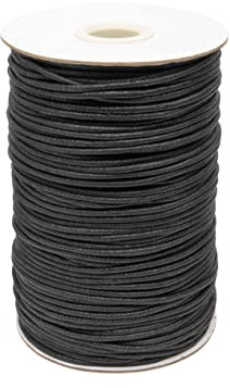 Realm Waxed Cord Cotton - Bracelets, Necklaces, Jewellery Thread, Shamballa Macrame (1mm Black - 3m)