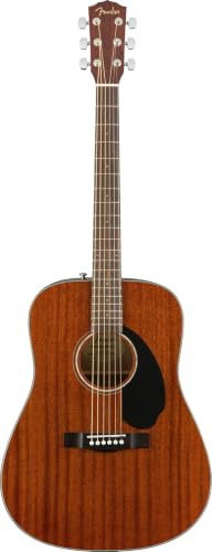 Fender CD-60 Dreadnought Akustikgitarre für Anfänger, Mahagoni, Natur | Korpus komplett aus Mahagoni, leicht bespielbarer Hals, kostenlose virtuelle Lektionen inklusive