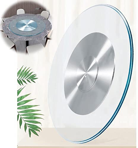 BIRLD 80cm Glas Lazy Susan Drehteller Schwerlast Drehbare Servierplatte Transparent, Großer Esstisch Drehteller, Rund Drehplatte Einfach Zu Säubern (Size : 70cm/27in)