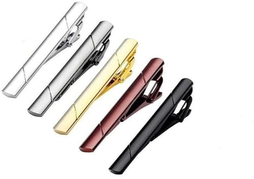 5 Pièces Pince à Cravate Homme, Pince à Cravate Cuivre, Pince à Cravate Slim, Epingle a Cravate Homme, Pinces à Cravate Classiques