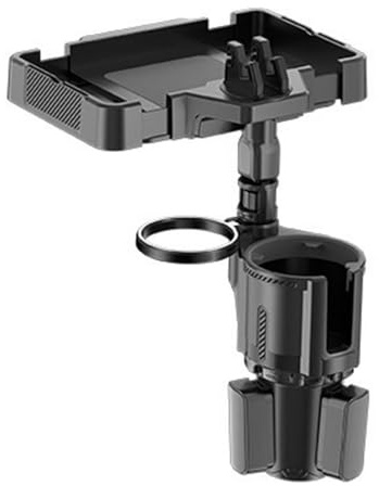 Tischhalter für 2 Tassen, Wasserglas-Servierplatte, Fahrzeug-Lebensmittelhalter, rutschfest, dehnbar, Busschale, LKW, Getränkehalter, Erweiterer, ABS-Material, 5,9 - 9,9 cm, Schwarz