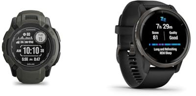 Garmin Instinct 2X Solar – GPS-Smartwatch mit unendlicher Akkulaufzeit im Smartwatch-Modus & Venu 2 – GPS-Fitness-Smartwatch mit ultrascharfem 1,3“ AMOLED-Touchdisplay