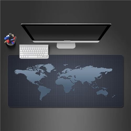 QiHon Mauspad Groß Gaming Weltkarte Mousepad XXL 700x300x3mm rutschfeste Schreibtischunterlage Gaming Tastatur Matte Abwaschbar für PC Zuhause Büro