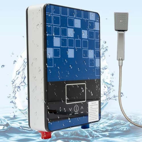 DAOHHFO 6500W Durchlauferhitzer Dusche Elektrisch Warmwasser Durchlauferhitzer 220V mit Bad Dusche Kit 30-55 ℃ Thermostatische Steuerung des Warmwassers in 3 Sekunden Wandmontage