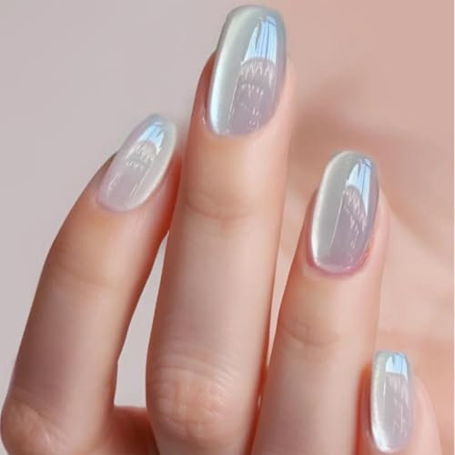 Mrltau 30 Pcs Cat Eye Press On Nails Kurz, Fake Nails, Fake Nägel, Künstliche Nägel Kurz, Nagelfolie Uv Härtend, Nägel Zum Aufkleben Kurz, Press Ons Kunstnägel Set