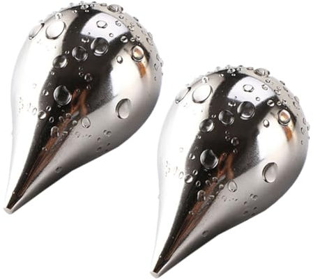 Ciieeo 2pcs Stainless Steel Ice Tartar Water Drop Shape Chilling Stone Reusable for Beer Whiskey Stone Stainless Steel Ice Cubes for Wine Chiller