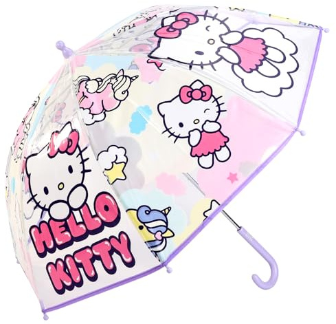 CERDÁ LIFE'S LITTLE MOMENTS Hello Kitty Dome Umbrella for Kids Childrens Boys Girls Brolly with Safety Opening