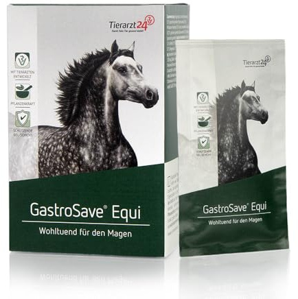 Tierarzt24 GastroSave Equi 12 x 30g | Ergänzungsfuttermittel für Pferde für die Magenschleimhaut