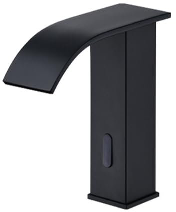 Grifo de Lavabo Mezclador de Baño Grifo Mezcladores de Baño con Sensor de Agua Grifo de Cascada para Lavabo de Baño Grifo Automático de Latón con Sensor Infrarrojo Negro-B Bajo