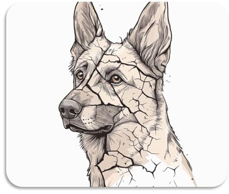 Geschirrmatte mit süßem Deutschen Schäferhund, saugfähig, Kieselgur, Abtropfgestell mit Matte, hitzebeständig, Abtropfmatte, Küchentheke, Gadgets, 60 x 50 cm