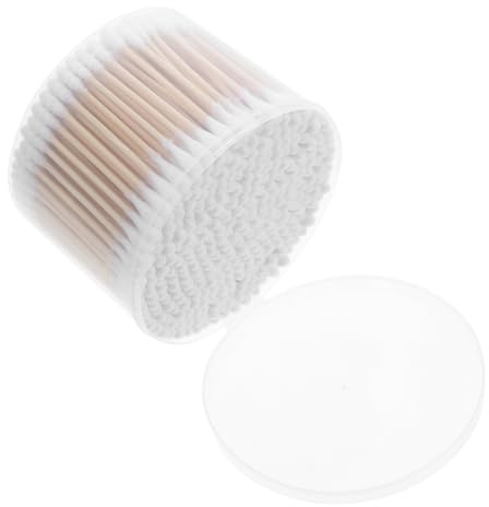 ROMISBABA 500pezzi Cotton Swabs Con Testa Doppia Cotone Naturale Per Pulizia Orecchie e Applicazione Trucco Per Uso Cosmetico Bastoncini Legno Sicuri e Morbidi
