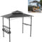 UISEBRT Tonnelle de barbecue résistante à l'hiver avec cadre en métal et toit en polyester, 245 x 153 x 250 cm, protection contre la pluie et le soleil, avec panier de rangement, tonnelle pour