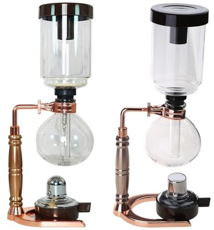 RALIYATX Maniglia della porta, sifone giapponese Macchina da caffè Sifone per tè Vuoto Macchina da caffè Tipo di vetro Filtro per macchina da caffè - Oro rosa