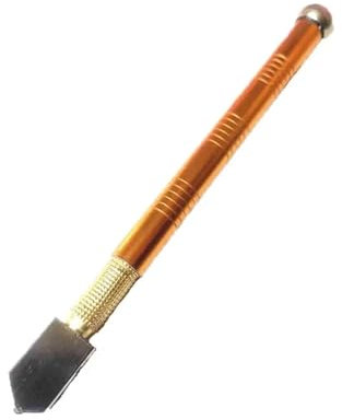 MIUYTRN Cortador de vidrio de diamante profesional, portátil, con cuchilla de rueda y mango de metal antideslizante de 175 mm, for bricolaje, azulejos, espejos, manualidades, herramientas de corte man