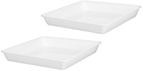 POPETPOP Vassoio Raccogli-Acqua in Plastica Quadrato per Piante, Sottovaso Resistente alle Intemperie da Balcone e Giardino, Base per Fioriere Bonsai e Piante Grasse, Set da 2 Pezzi, 30 Cm