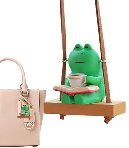 Pieza de decoración oscilante, Colgante de Rana de visión Trasera, Resina Ligera, exhibición de Espejo de Coche con Figura de Rana juguetona, Mejora el Interior del automóvil, Gran Regalo para