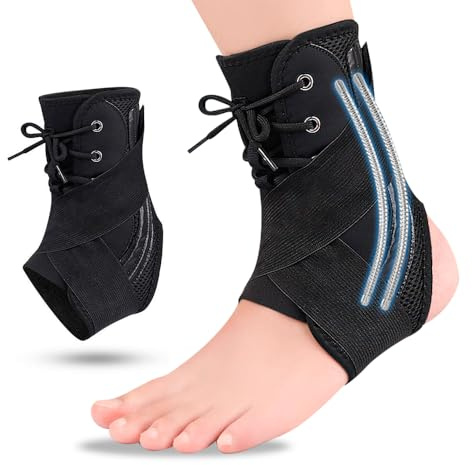 XFSRG Bandage De La Cheville Noir Réglable Orthèse De La Cheville Pour Maintien Optimal Bandage Du Pied Sportif Pour Usage Quotidien Et Activités Sportives (L)