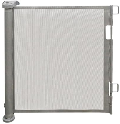 Belfoyer Treppenschutzgitter Ausziehbar 86 cm, Türschutzgitter für Babys & Hunde, Treppengitter Ohne Bohren, Ausziehbar 0–150cm, Baby Absperrgitter für Treppen & Türen, Innen/Outdoor-Grau