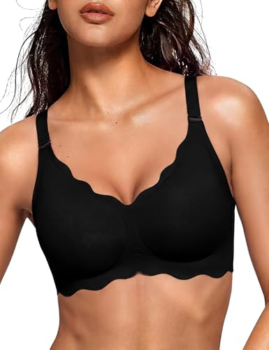 Bresdk BH dam, utan bygel, gelé-bh, vågig, bekväm, vardag, kvinnor | BH stora bröst, bh dam utan bygel, breda remmar, vadderad med mjukt grepp, ljusa toppar
