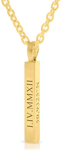 Namenskette gold Silberkette 925 Silber mit Gravur Namensgravur Gravurschmuck Namensschmuck Koordinaten Barren Anhänger Ankerkette | HANDMADE IN GERMANY