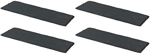 Novaliv 4 placas de pizarra I rectangulares I 20 x 15 x 0,5 cm I Sushi Servier Set Servier Platos para servir platos de piedra negra Tabla para queso