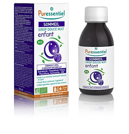 Puressentiel - Sommeil Détente - Sirop Enfant Douce Nuit - Bio - Formule 100 pourcent d'origine naturelle - 125 ml