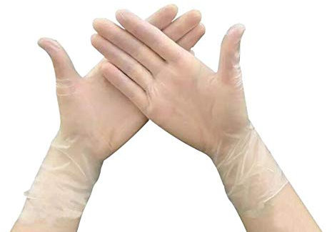 Jeteven 100 Piezas Guantes Desechables de Vinilo, Guantes Transparentes de PVC, Guantes Sin Látex Sin Polvo, Guantes Finos y cómodos, Inocuos Para Los Alimentos, Para Limpieza Cocina Restaurante (M)