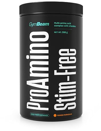 GymBeam ProAMINO Stim-Free 390g, Amminoacidi Essenziali, Amminoacidi Ramificati, Formato in Polvere 10,6g di Amminoacidi per Porzione, BCAA 4:1:1, 6 Vitamine (390 g, Mango-Maracuja)
