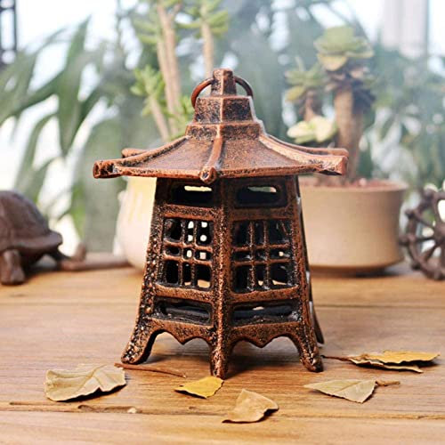 ksamwjf Prägnanter Kerzenhalter Kreativität Hexagon Laterne Retro Hängender Kerzenständer aus Gusseisen Nostalgie Rutschfester Kandelaber, für Wohnzimmer Schlafzimmer Wohnkultur | Höhe: 15,2 cm
