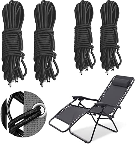 VIKSAUN 4 Stück Ersatzkordeln für Zero Gravity Chair Universal Ersatzkordeln für Relaxliege Schwerelos Sonnenliege Relaxliege Zero Gravity Gartenstuhl Kordelfaden Liegen Liegestuhl (4 Stück)