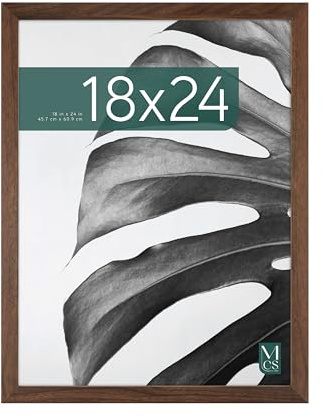 MCS Studio Gallery 18x24 Poster Frame Walnut Woodgrain Engineered Wood, Vertical & Horizontal Wall Hanging Large Picture Frame for Photos, Posters & Art Prints (1-Pack)