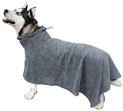 Mipcase Asciugamano per Cani e Gatti Asciugamano da Bagno in Microfibra e Lavabile Adatto Diverse e Razze Grigio