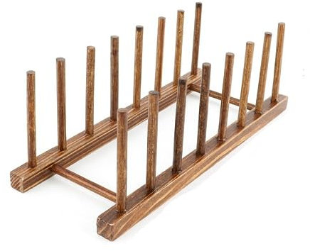 Vctitil Estante de madera para platos, organizador de almacenamiento de cocina, escurridor para platos/cuencos/taza/tapa de olla/tabla de cortar (mantener seco)