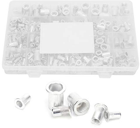 300 Stück Aluminium-Nietmuttern mit Gewindeeinsatz, Muttern-Set, Befestigungselemente, Hardware, Industriebedarf für Metallplatten, Rohre, Schalter, Instrumente, Muttern