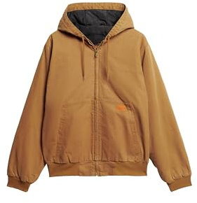 Superdry Herren Surplus Bomberjacke mit Kapuze Denim Co Tabakbraun L