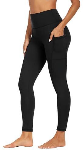 Merlvida Sport Leggings Damen High Waist Blickdicht Sportleggins Damen Lang mit Taschen Bauchweg Sporthose Gym Leggins Push Up Stretch Hose Workout Yoga Fitness