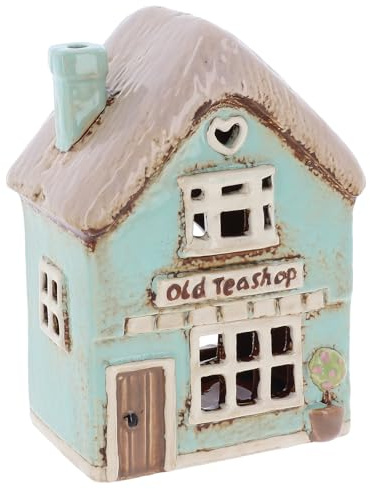 Shudehill Giftware Village Teelichter, Keramik, Haus- und Blumenladen, Tränenhaus, Antiquitäten- und alte Bäckerei- und Süßigkeitenladengen, alle handbemalt