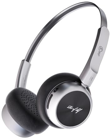 iKF R1 Kabellose Kopfhörer Bluetooth, Custom EQ Hi-Fi Sound, Mehrpunkt-Verbindung Kabellos 60 Stunden Wiedergabezeit Bluetooth 5.4 Vintage Kopfhörer(Schwarz)