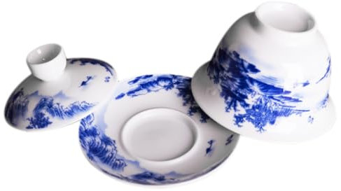 COLLBATH 1satz Traditionelle Chinesische Teeschale Mit Deckel Und Untertasse Praktische Kung Fu Teetasse Im Eleganten Design Für Teeliebhaber Und Gesellige Anlässe