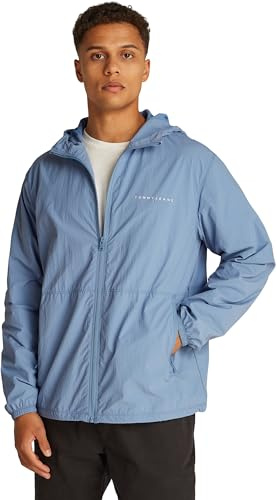Tommy Jeans Cortavientos Hombre Chicago con capucha, Azul (Colorado Blue), XXL