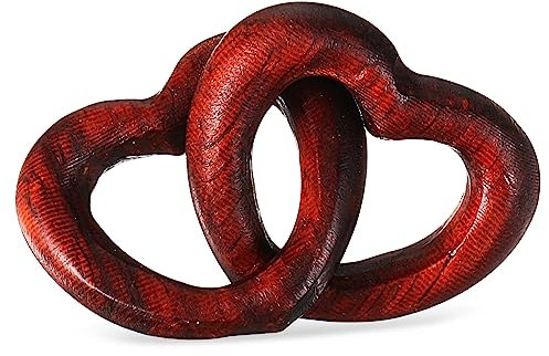 STOBOK 3St Armbandanhänger selber machen Doppelherz-Skulptur herzförmiger Anhänger Lünette kreativekraft bastelzeug Schlüsselbund Schmuck Herz aus Naturholz hölzerne Herzverzierung