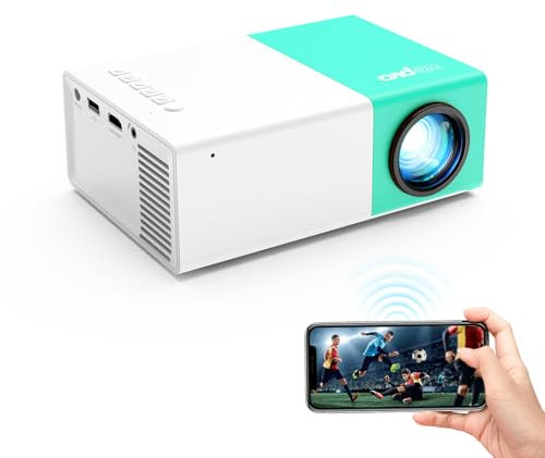 wepvo WiFi Proyector Portátil, Las Pantallas de los teléfonos móviles Pueden reflejarse en el proyector Mediante WiFi o Cable de Datos, Compatible con Smartphone/Tablet/TV Stick/Tipo-C/USB Drive