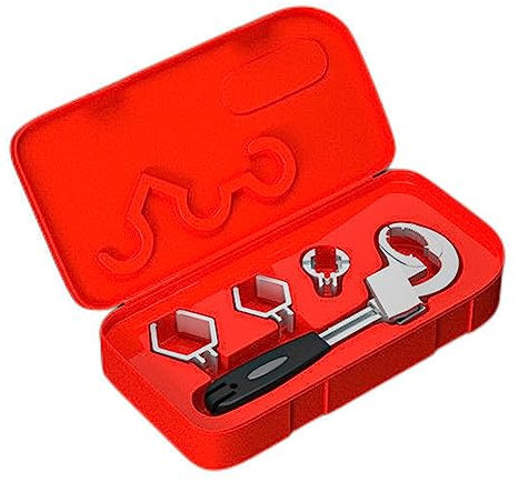 Ausla Multifunktionaler Badezimmerschlüssel, Verstellbarer Schraubenschlüssel, Waschbecken-Wasserhahnschlüssel, Badezimmer-Ratschenschlüssel aus Legierung, Aluminiumlegierungsmaterial,