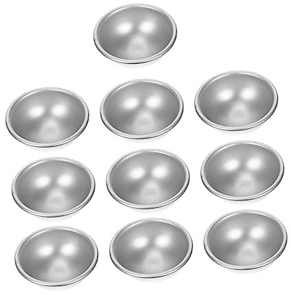 IWOWHERO 10stücke Pack Aluminiumlegierung Badebombenform Halbkreis Kugelform Bastelform Puddingform Kuchenbackform Für Badezusätze Und Lebensmittel