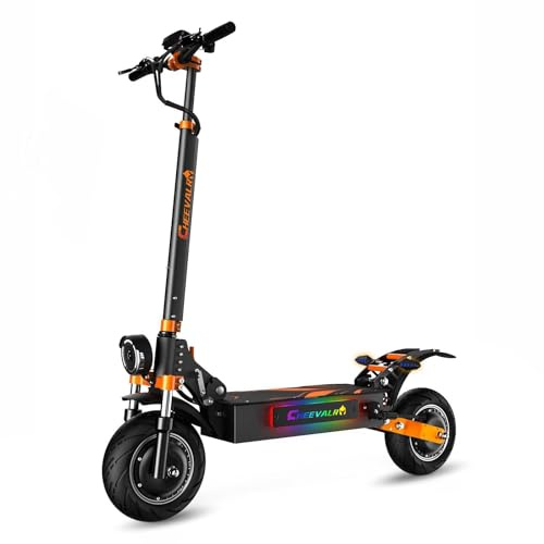JAYSIMXIN Trottinette Electrique Adulte Puissante Trottinette Électrique Adulte Scooter,10 Pouces Trottinette électrique Tout Terrain, Batterie au Lithium 52V 36Ah,130 km