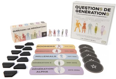Spin Master Games - Generationsfragen – Gesellschaftsspiel für alle Generationen – Brettspiel für die Familie mit 2000 Fragen und 100 lustigen Herausforderungen – Spielzeug für Kinder ab 8 Jahren